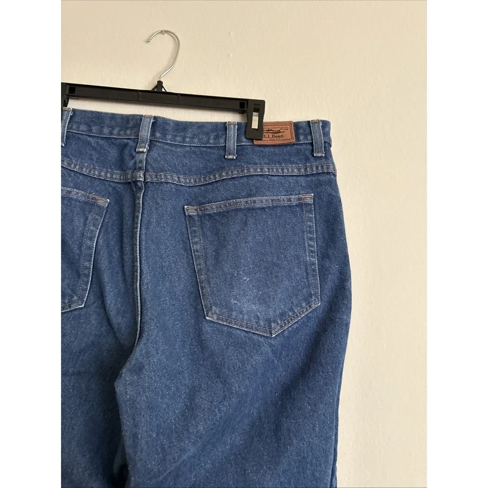 LL Bean Blue Jeans Mens 40x30 Blue Relaxed Fit Straight‎ Leg Durable Denim